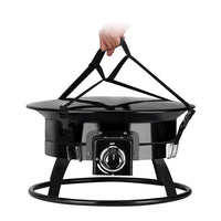 VTX-1938597 Portable Outdoor Propane Gas Fire Pit Lid & Carry Kit Manual Ignition Heating Steel Home Decor Gifting Patio Garden