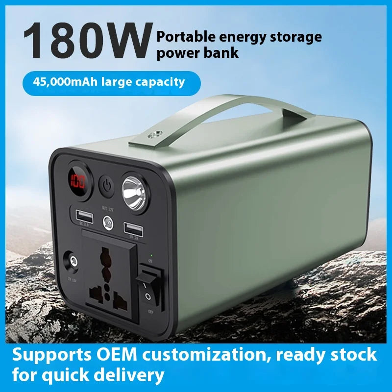 180W Portable Outdoor Power Supply with Pure Sine Wave Inverter and MPPT Controller