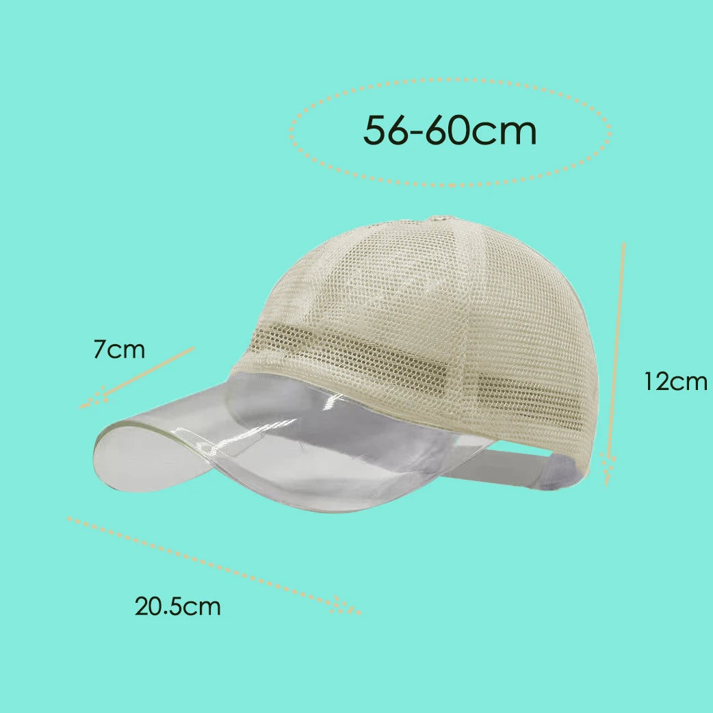 Lightweight UV Protection Waterproof Sports Cap for Adults, 5-Panel Design, Breathable TPU Nylon Mesh Sun Hat for Outdoor Activities