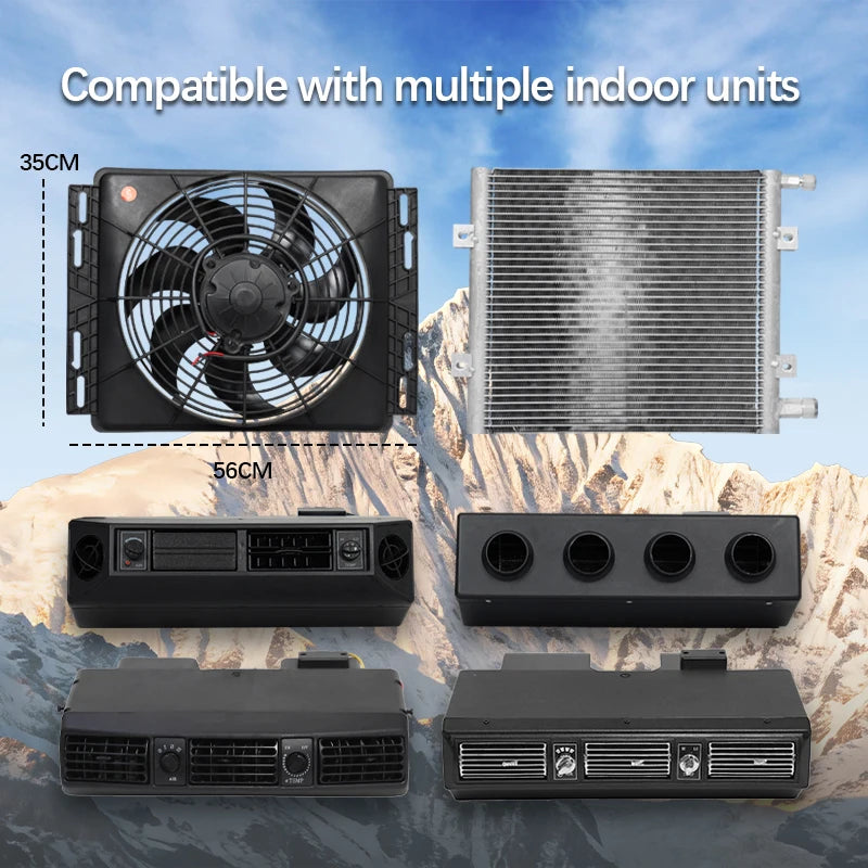Universal Under Dash Electric Air Conditioner 12 Volt DC A/C Unit Kit for Car, RV, Van, Truck, ATV, Pickup, Tractor