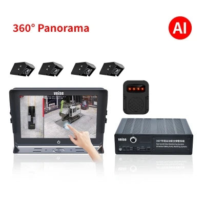 360° Active Monitoring Vehicle Safety System with 6CH Video Storage and 4G Connectivity, Waterproof, Night Vision, 10 Inch Display, Compatible with AGCO Models