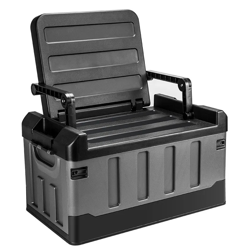 60L Foldable PP Double Tier Outdoor Camping Storage Box - Dustproof, Moisture-proof, Portable