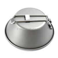 Ti-King 99.6% Pure Titanium Sierra Bowl Pot With Lid Folding