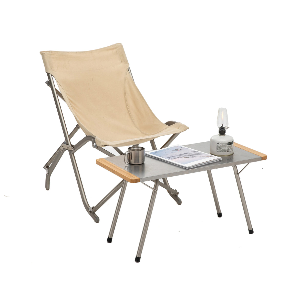 Multifunctional Folding Table - Stainless Steel Outdoor Camping Table, Portable and Foldable, 70x34x38cm