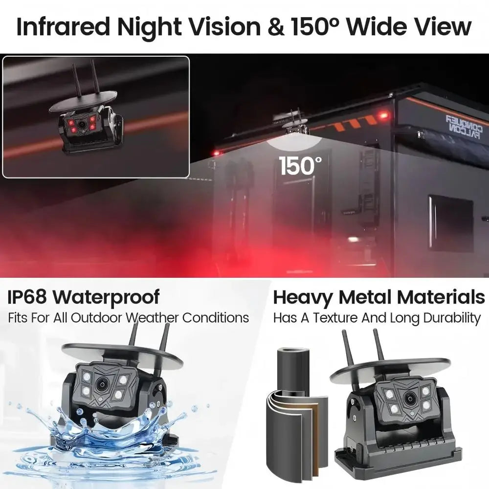 Wireless AI Blind Spot Detection Backup Camera with Night Vision and Magnetic Base