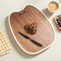 Food-Safe Wenge Wood Cutting Board, Cartoon Design, Thickene