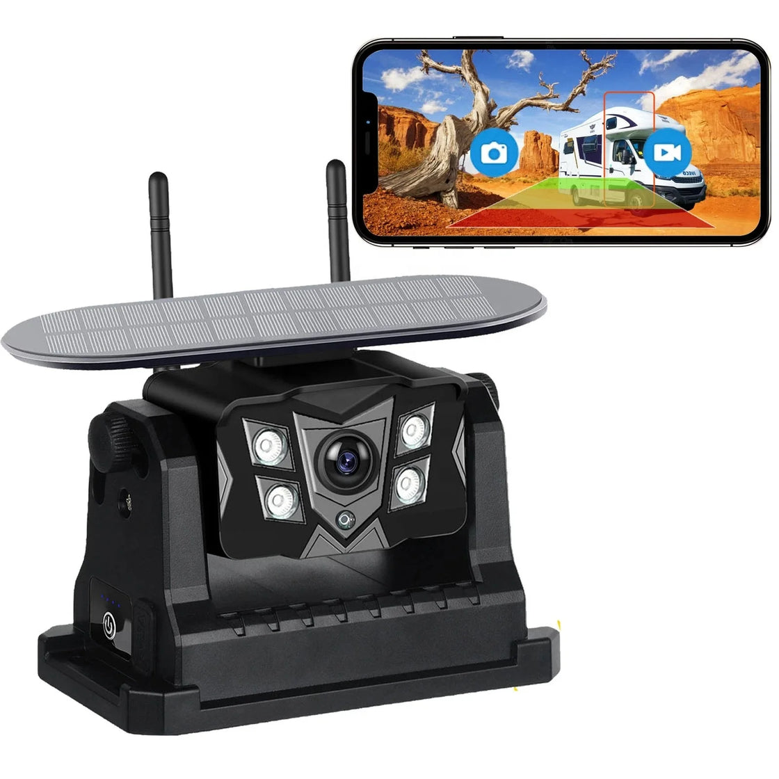 Wireless AI Blind Spot Detection Backup Camera with Night Vision and Magnetic Base