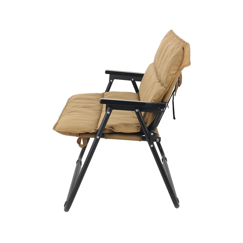 Double Person Camping Chair with Cotton Fabric and Metal Frame, Foldable and Portable, Suitable for Outdoor Use