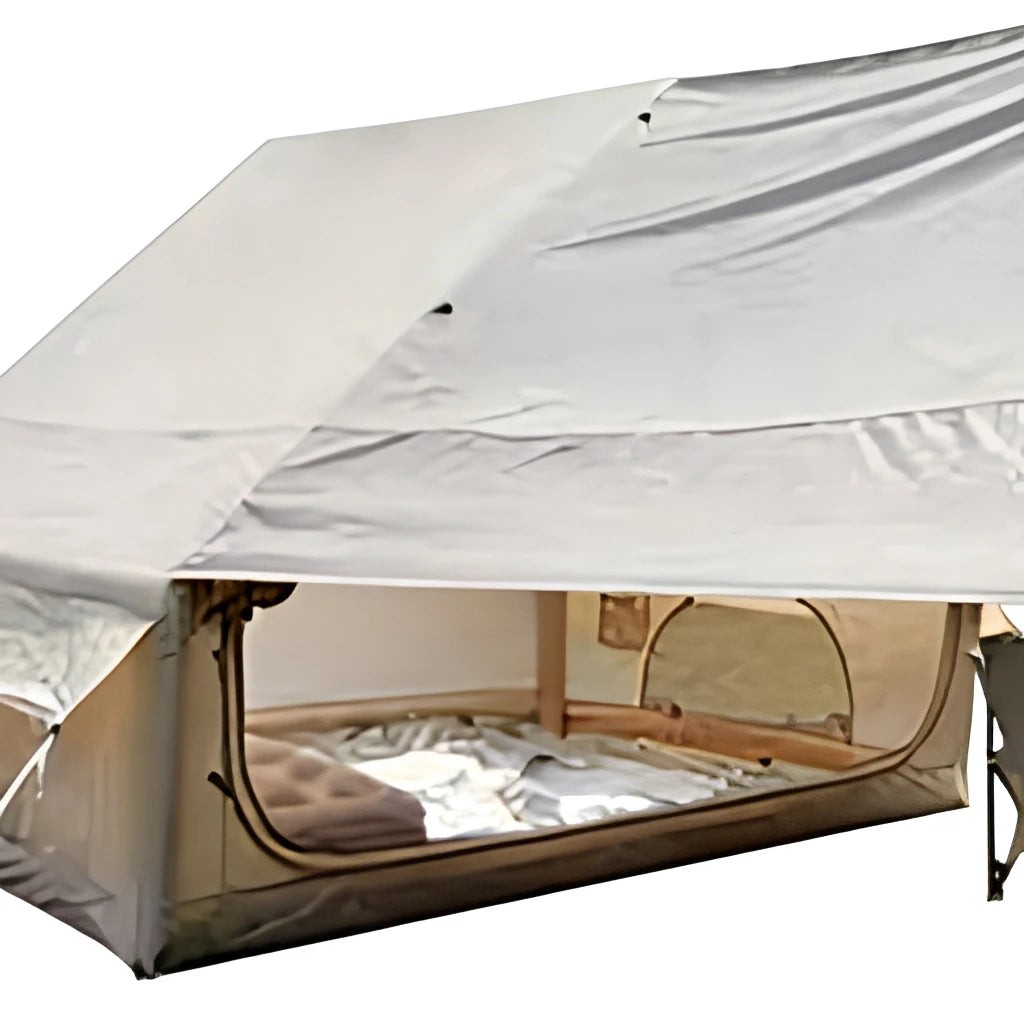 Inflatable Camping Tent 6.3 Square Meters with Sun Canopy for 2-3 Persons, Waterproof, Automatic Opening, Lightweight, Portable