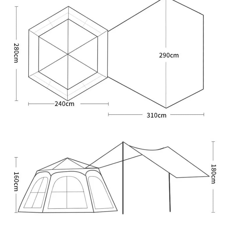 Automatic Outdoor Camping Tent for 3-4 People, Waterproof, Portable, Quick Opening, Four-Season Use