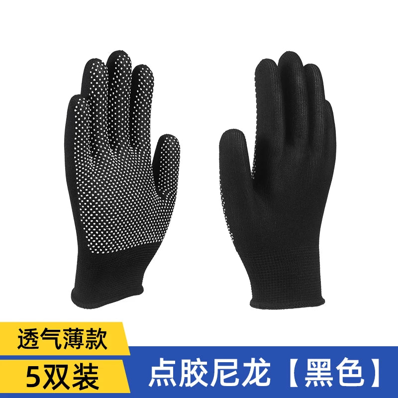 Men's Non-Slip Cotton Yarn Safety Gloves for General Industry, Opera Length, Silicone-Free, Powder-Free
