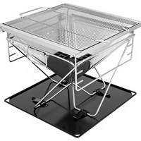 Stainless Steel Portable Freestanding Charcoal BBQ Grill Woo