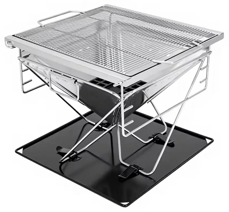 Stainless Steel Portable Freestanding Charcoal BBQ Grill Woo