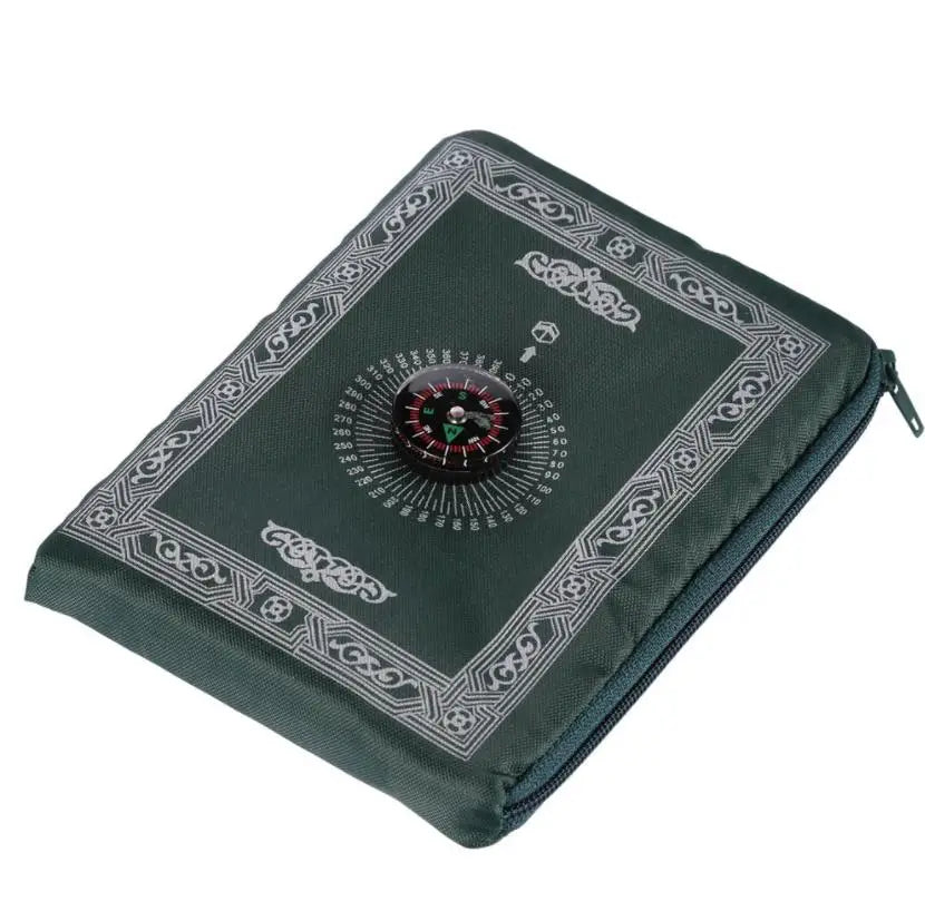 Outdoor Folding Prayer Rug Blanket 60x100cm Waterproof Polyester Portable Travel Mat with Compass