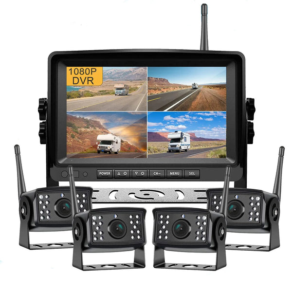 VTX-7940901 Digital Wireless 7 Inch Touch Screen Loop Recording Video DVR Monitor Heavy Duty RV Backup Cameras Night Vision