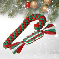 VTX-0464037 Christmas Series Eco-Friendly Modern Dog Rope Toys Mixed Shapes Candy Cane Bone Ball Braided Cord Tug Fetch Exercise