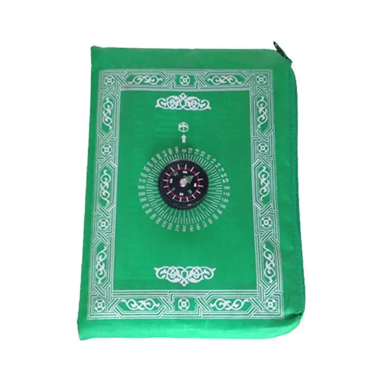Outdoor Folding Prayer Rug Blanket 60x100cm Waterproof Polyester Portable Travel Mat with Compass