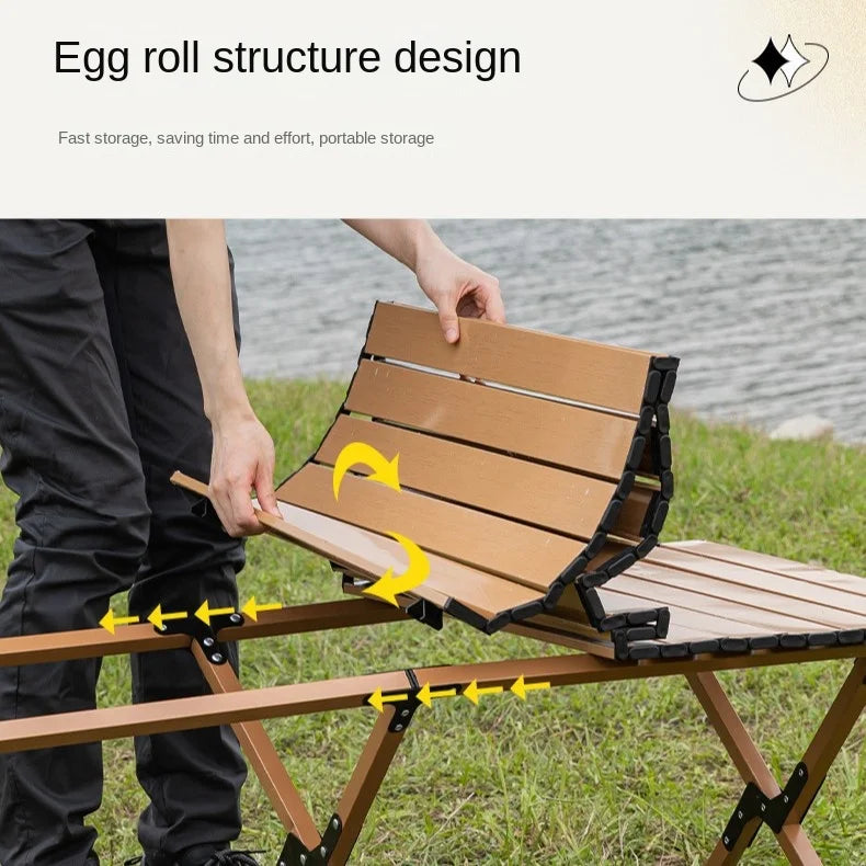 Folding Outdoor Beach Chair with Removable Mesh Table, Aluminum Alloy Frame, and Teslin Fabric