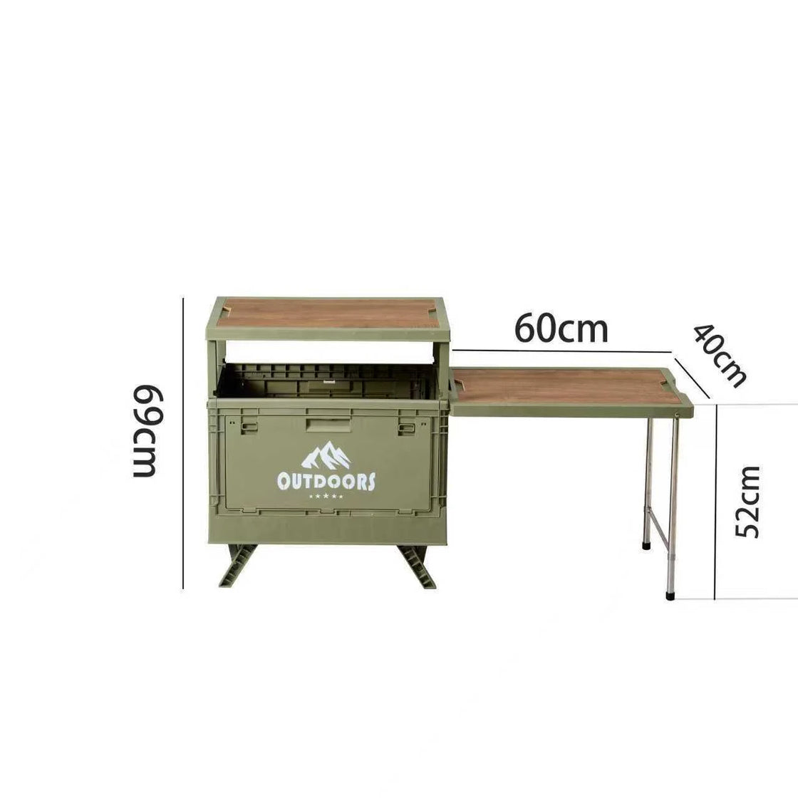 Aluminum Folding Storage Box for Outdoor Camping and Picnic, 20L-30L, Rectangle, Plastic, Side-Opening