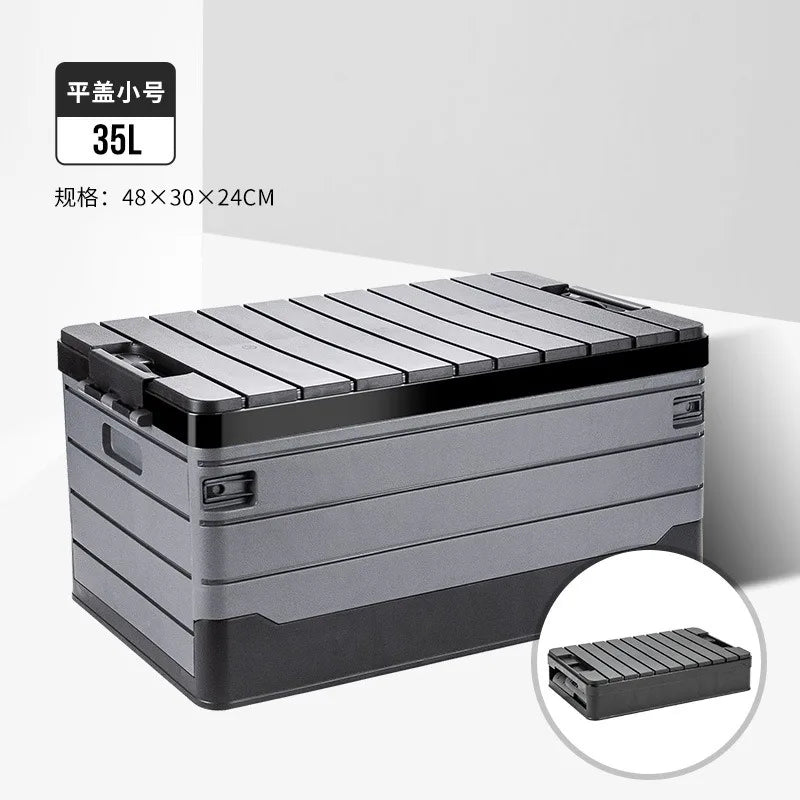 60L Foldable PP Double Tier Caravan Storage Box for Camping and Travel