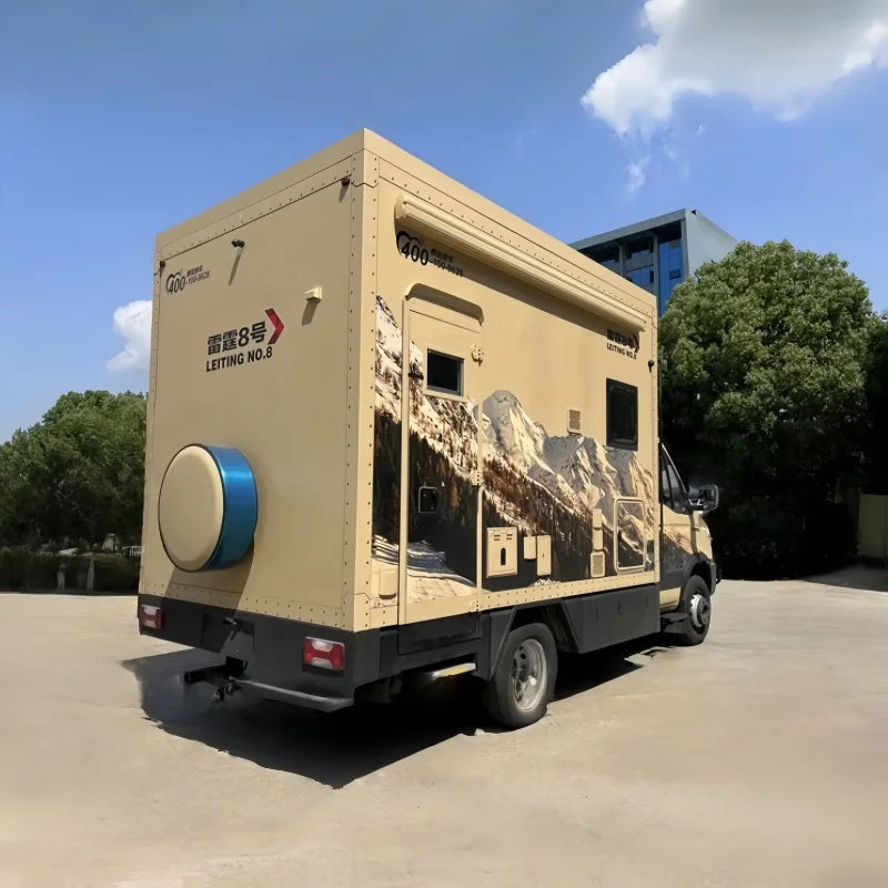Diesel Luxury Motorhome Truck Camper for Long Distance Travel, Manual Transmission, Off-Road Capabilities, Spacious Interior