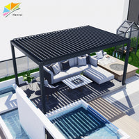 VTX-3019941 5x4 Electrique Motorisée Démontable Aluminium Bioclimatica Bioclimatique Pergola Outdoor Hurricane Proof Home Decor