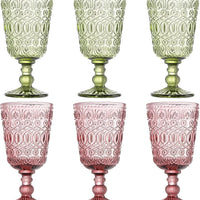 Wholesale OEM Classic Durable Glass Wine Goblet Embossed Des