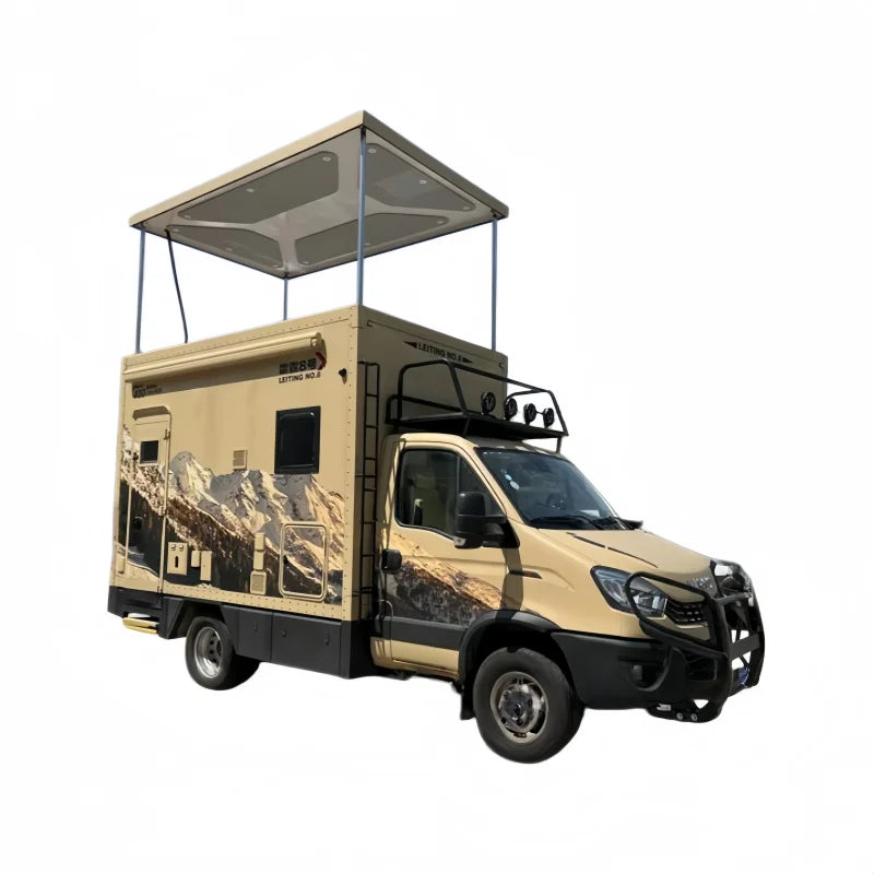 Diesel Luxury Motorhome Truck Camper for Long Distance Travel, Manual Transmission, Off-Road Capabilities, Spacious Interior