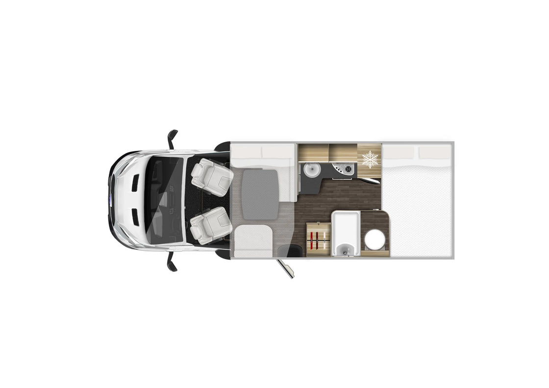 Luxury Motorhome Caravan Expedition Model with Solar Panels, 4-Person Capacity, 5200mm Length, Fiberglass Construction