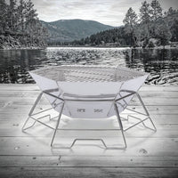 VTX-1202213 Portable Stainless Steel Foldable BBQ Grill Modern Premium Charcoal Fire Pit Wood Burning Campfire Stove Camping