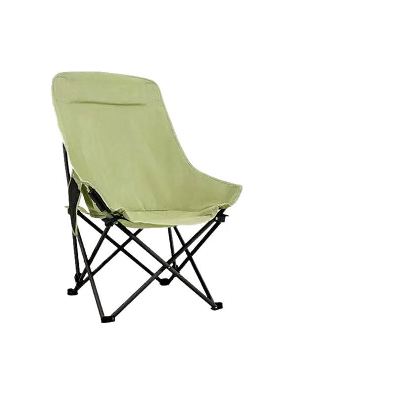 High-Back Moon Chair Bamboo Portable Folding Beach Camping Chair