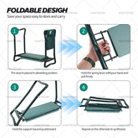VTX-1643685 Foldable Metal Eco-friendly Outdoor Garden Kneeler Seat Tools Tool Kit Galvanized Steel, Metal 23.6 x 10.6 x 19.3 in