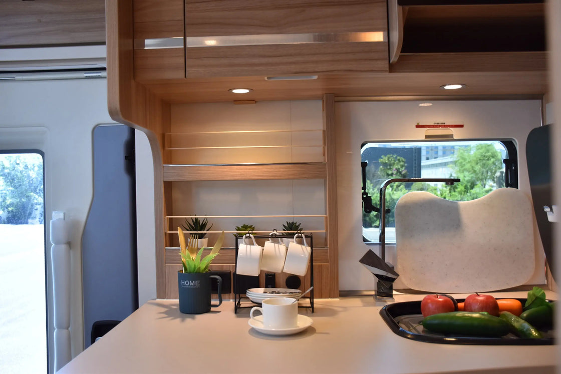 Double Expansion Two Bedroom Off-Road Motorhome for 4-6 Persons, Silver, 5995mm x 2500mm, Leather Interior, Full Amenities