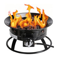 VTX-1938597 Portable Outdoor Propane Gas Fire Pit Lid & Carry Kit Manual Ignition Heating Steel Home Decor Gifting Patio Garden