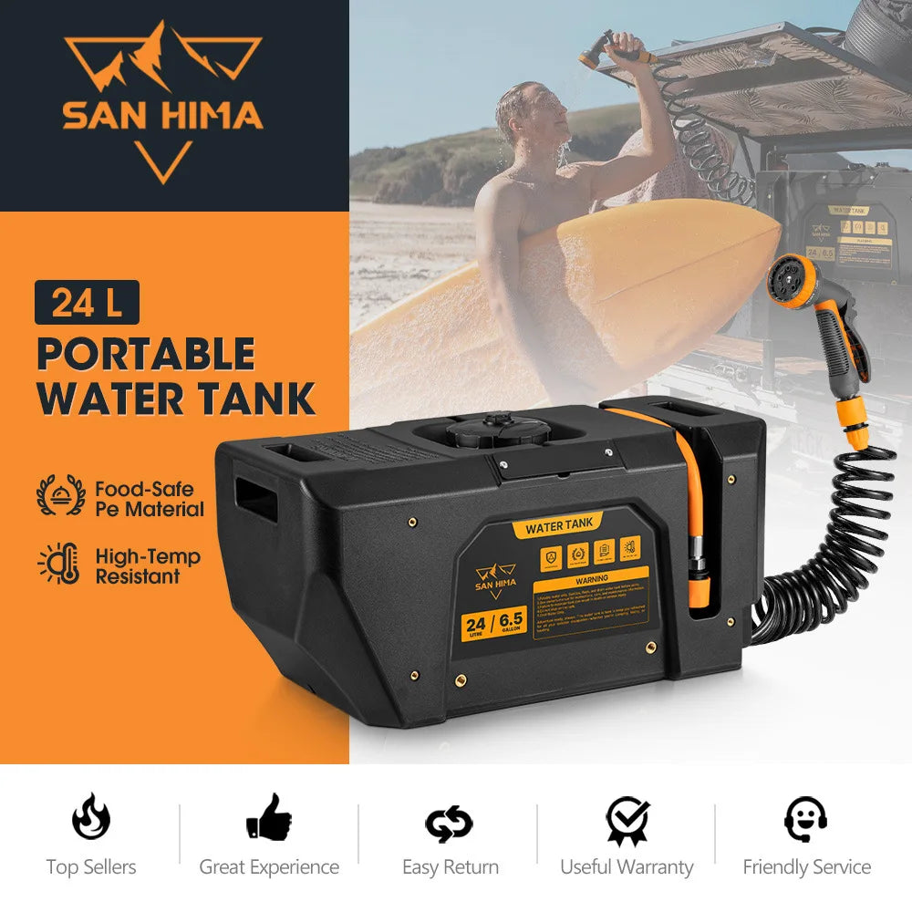 24L Pressurized Outdoor Camping Shower for Car-Mounted and RV Roof Use