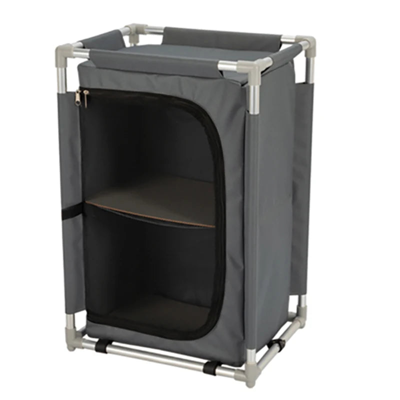 Outdoor Folding Camping Kitchen Cabinet - Aluminum Frame, MDF Table Top, Multiple Sizes Available