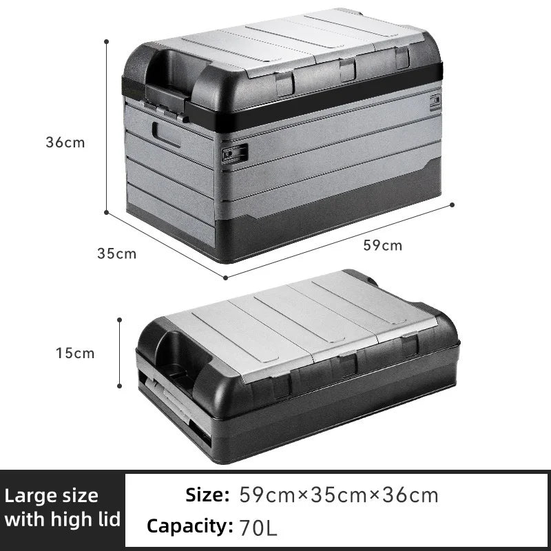 60L Foldable PP Double Tier Caravan Storage Box for Camping and Travel