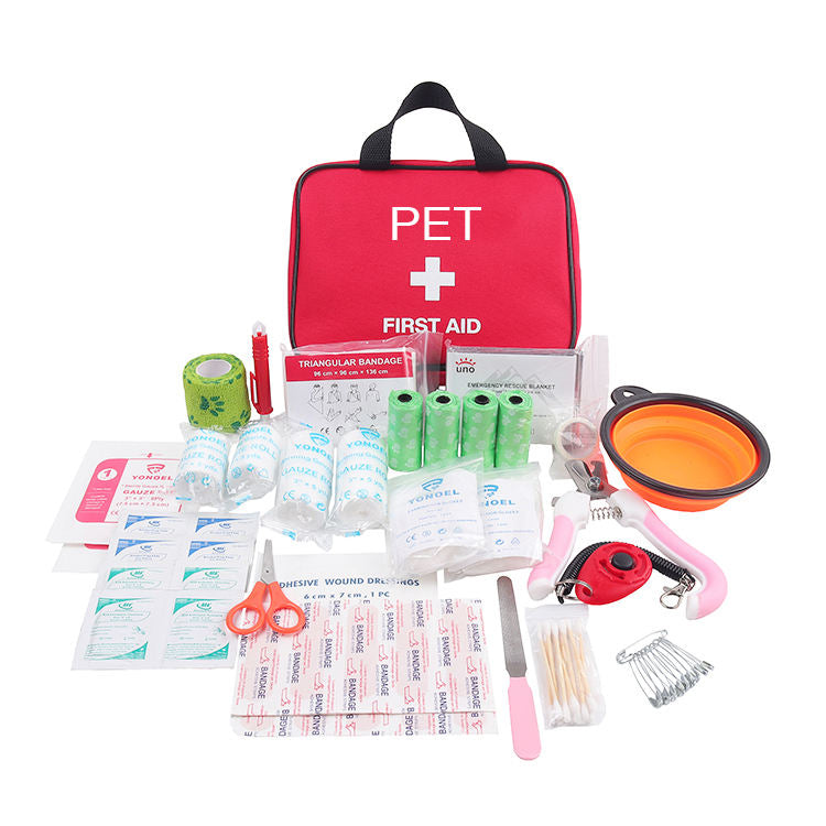 VTX-4630949 Pet First Aid Kit Dogs Cats Emergency Grooming Hammock Harness Camping Hiking Traveling Hunting Sports Outdoor Picnic
