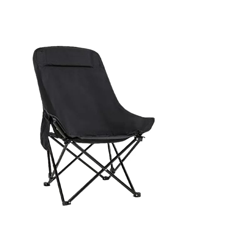 High-Back Moon Chair Bamboo Portable Folding Beach Camping Chair