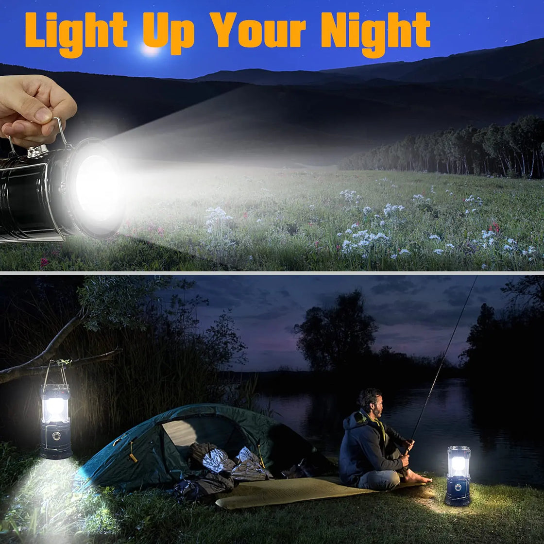 3-in-1 Solar Camping Light USB Rechargeable LED Lantern Flashlight Power Bank IP44 Rated