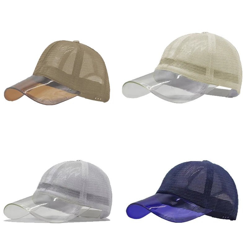 Lightweight UV Protection Waterproof Sports Cap for Adults, 5-Panel Design, Breathable TPU Nylon Mesh Sun Hat for Outdoor Activities