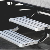 VTX-0922789 Manual Electrical RV Step Aluminum Alloy Double Ladder Telescopic Folding Entry Stair Fit Camper Home Decor Gifting