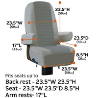 VTX-1184933 Overdrive Fit RV Captain-style Seats Heavy Duty Durable Captain Seat Cover Woven Polyester Bedroom Living Room Sofa
