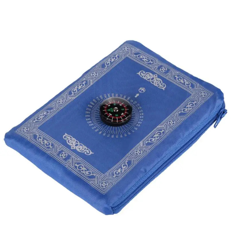 Outdoor Folding Prayer Rug Blanket 60x100cm Waterproof Polyester Portable Travel Mat with Compass