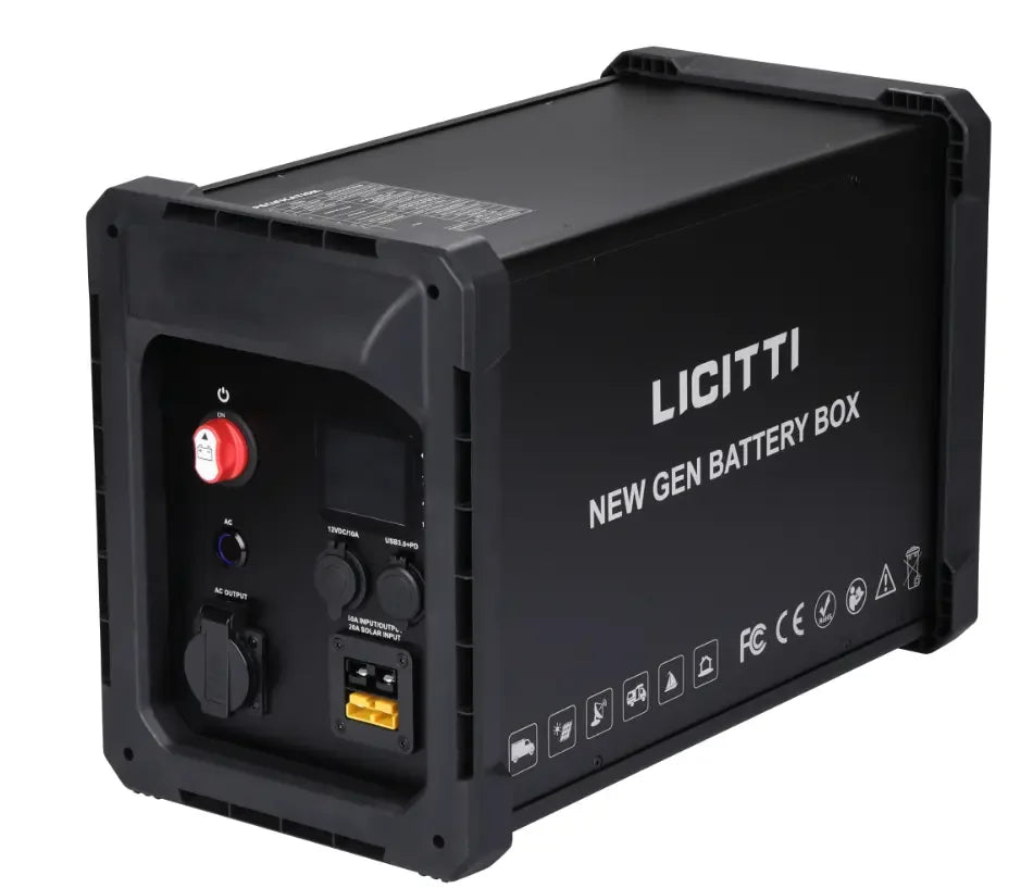 2000W Pure Sine Wave Inverter 12V/220V Battery Box for RV Motorhome Caravan