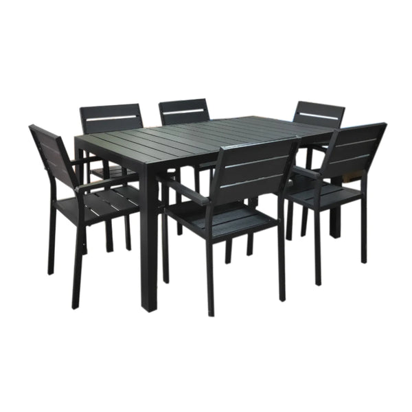 VTX-3445925 Modern All-weather HDPE Patio Garden Set Restaurant Dining Table Chair Outdoor Furniture Park Use Living Room Balcony