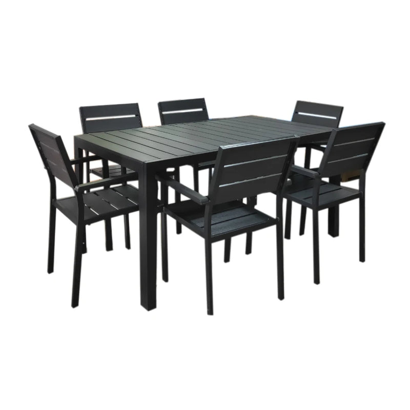 VTX-3445925 Modern All-weather HDPE Patio Garden Set Restaurant Dining Table Chair Outdoor Furniture Park Use Living Room Balcony