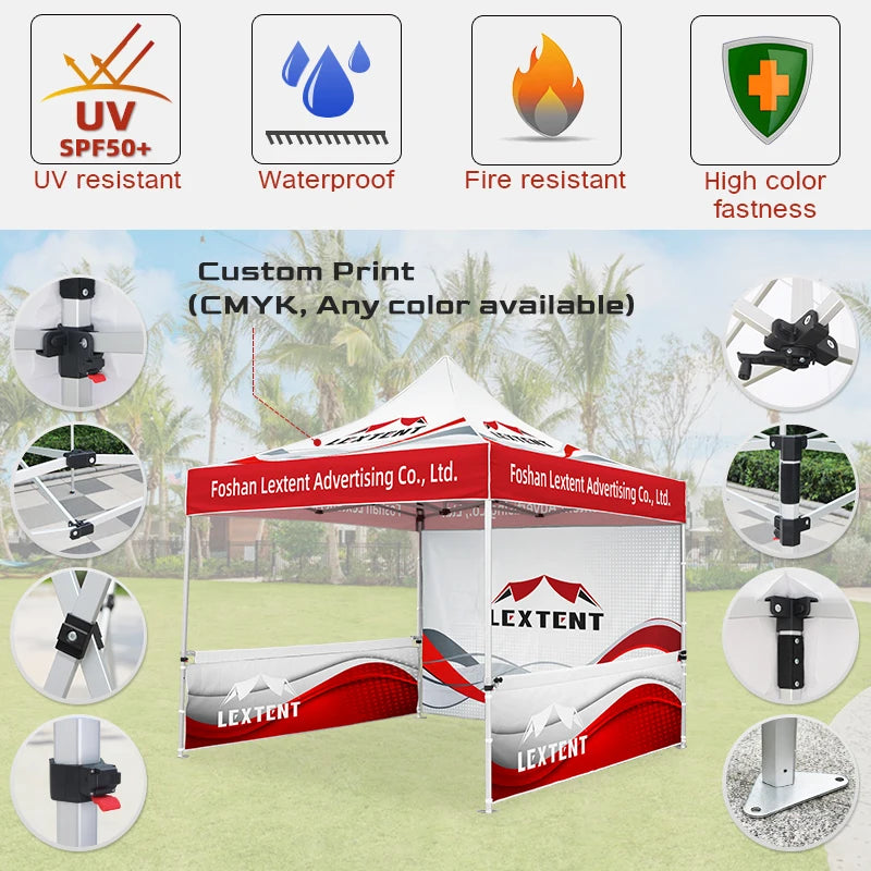 Durable Aluminum 10x10 Outdoor Trade Show Canopy Tent with Custom Logo Print