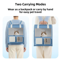 VTX-4598181 Breathable Oxford Zipper Pet Carrier Backpack Large Capacity Portable Outdoor Travel Cats Small Dogs Home Decor
