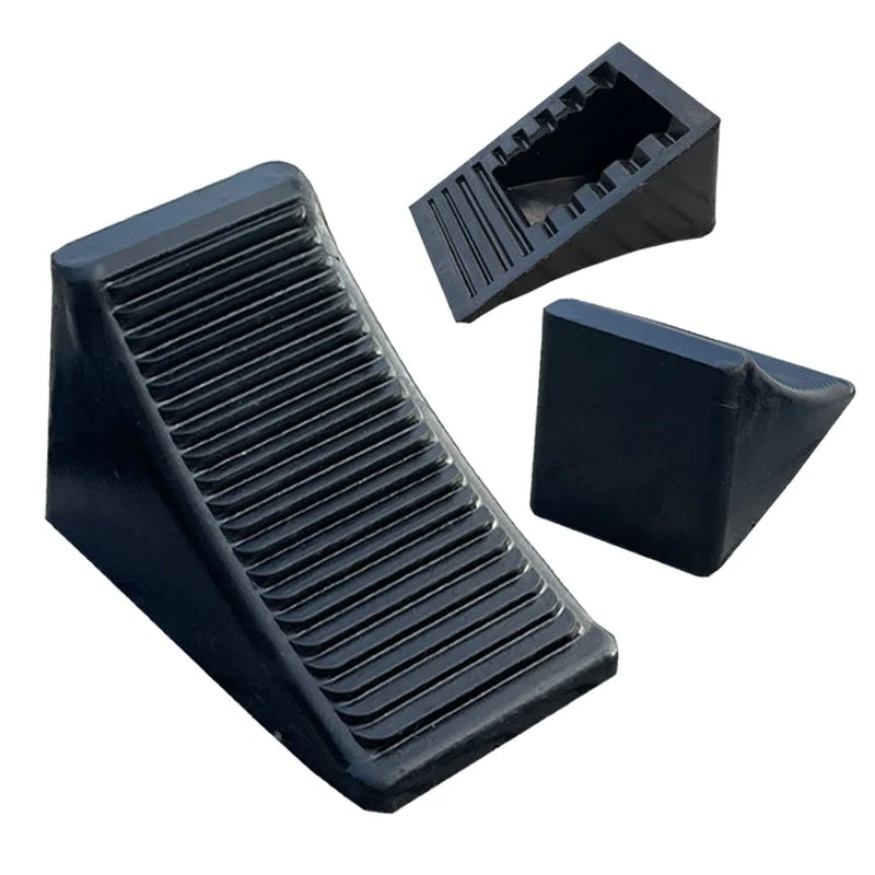 VTX-1447077 Wheel Chock Car Slipping Tyre Stopping Black Heavy Duty Wedge Travel Tralier Camper Rubber Home Decor Gifting Patio